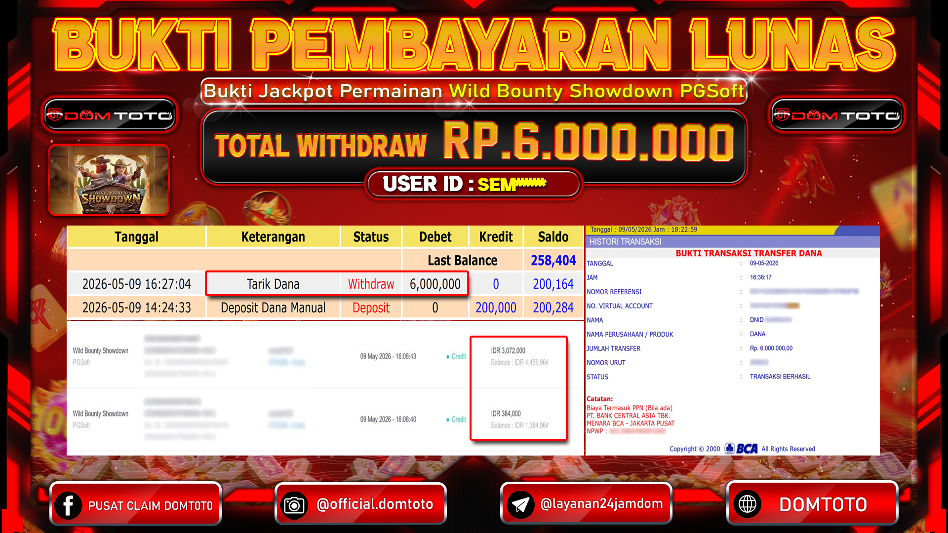 JACKPOT SLOT Wild Bounty Showdown PGSoft 09 MAY 2026